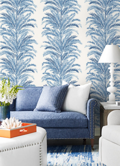 product image for Keana Palm Peel & Stick Wallpaper in Coastal Blue by Lillian August for NextWall 17