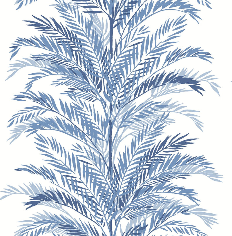 media image for Keana Palm Peel & Stick Wallpaper in Coastal Blue by Lillian August for NextWall 248