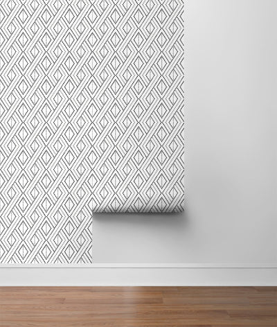 product image for Boho Grid Peel & Stick Wallpaper in Alloy by Lillian August for NextWall 90