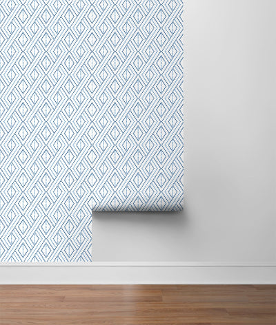 product image for Boho Grid Peel & Stick Wallpaper in Denim Blue by Lillian August for NextWall 41