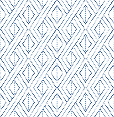 product image of Boho Grid Peel & Stick Wallpaper in Denim Blue by Lillian August for NextWall 543