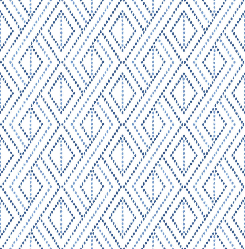 media image for Boho Grid Peel & Stick Wallpaper in Denim Blue by Lillian August for NextWall 234