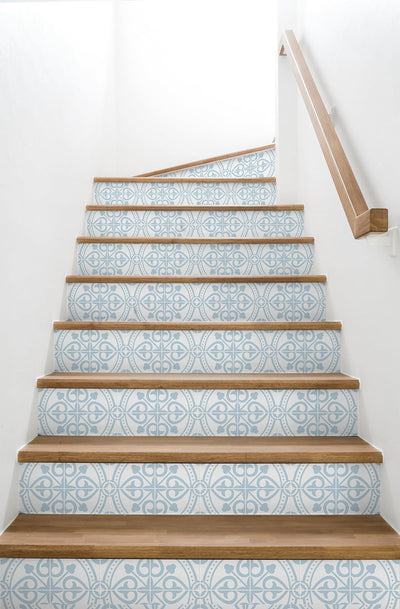 product image for Villa Mar Tile Peel & Stick Wallpaper in Hampton Blue by Lillian August for NextWall 83