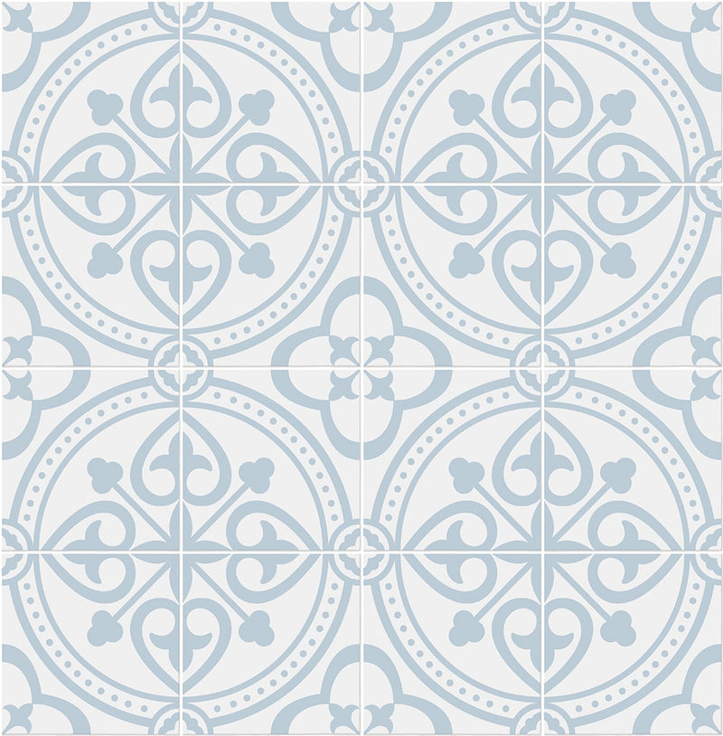 media image for Villa Mar Tile Peel & Stick Wallpaper in Hampton Blue by Lillian August for NextWall 285