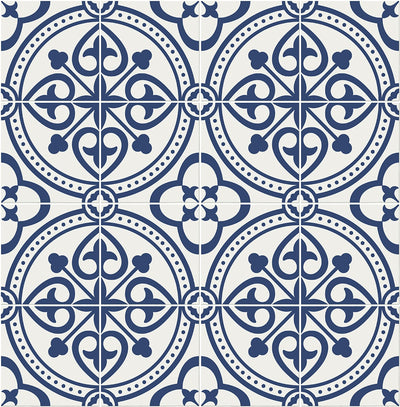 product image of Villa Mar Tile Peel & Stick Wallpaper in Denim Blue by Lillian August for NextWall 578