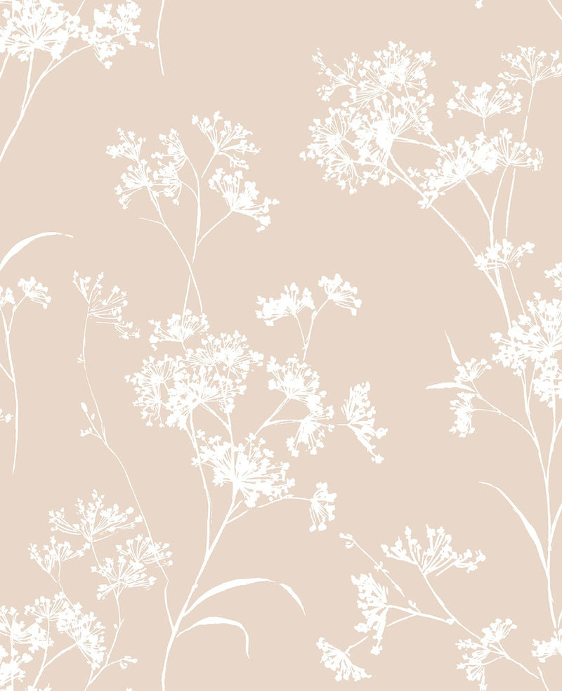 media image for Floral Mist Peel & Stick Wallpaper in Peach Petal by Lillian August for NextWall 255