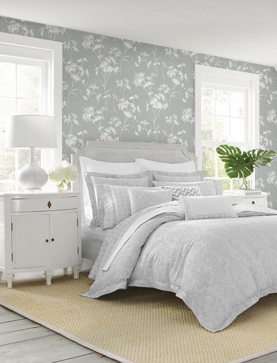 product image for Floral Mist Peel & Stick Wallpaper in Alloy by Lillian August for NextWall 1