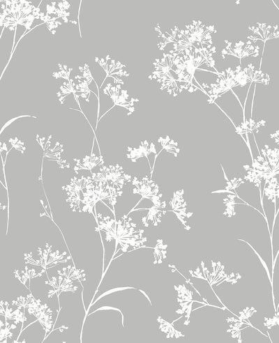 product image of Floral Mist Peel & Stick Wallpaper in Alloy by Lillian August for NextWall 512
