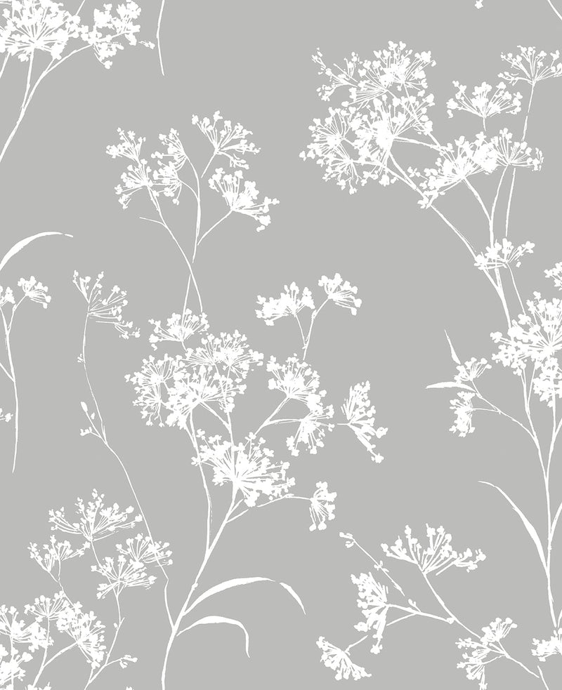 media image for Floral Mist Peel & Stick Wallpaper in Alloy by Lillian August for NextWall 247