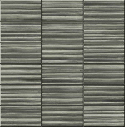 product image of Rib Tile Peel & Stick Wallpaper in Charcoal by Lillian August for NextWall 539
