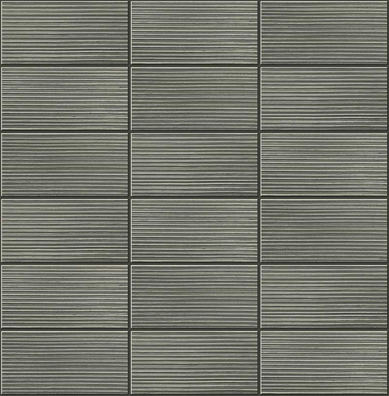 media image for Rib Tile Peel & Stick Wallpaper in Charcoal by Lillian August for NextWall 279