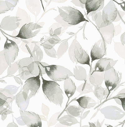 product image for Watercolor Tossed Leaves Wallpaper in Sea Salt/Harbor Mist by Lillian August 61