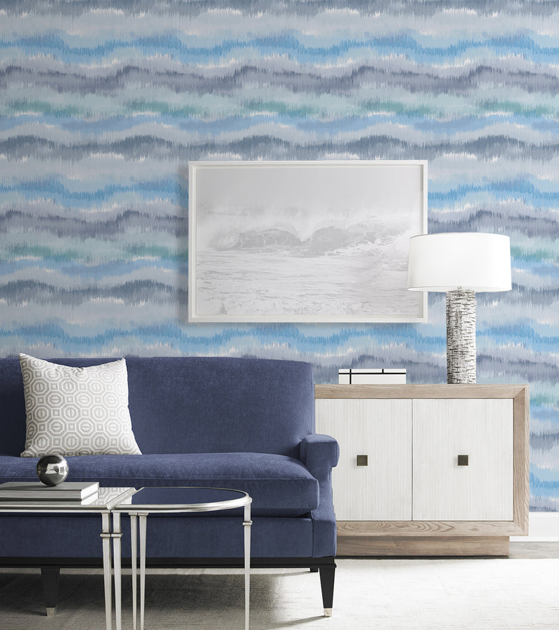 media image for Ikat Waves Wallpaper in Lakeside by Lillian August 278