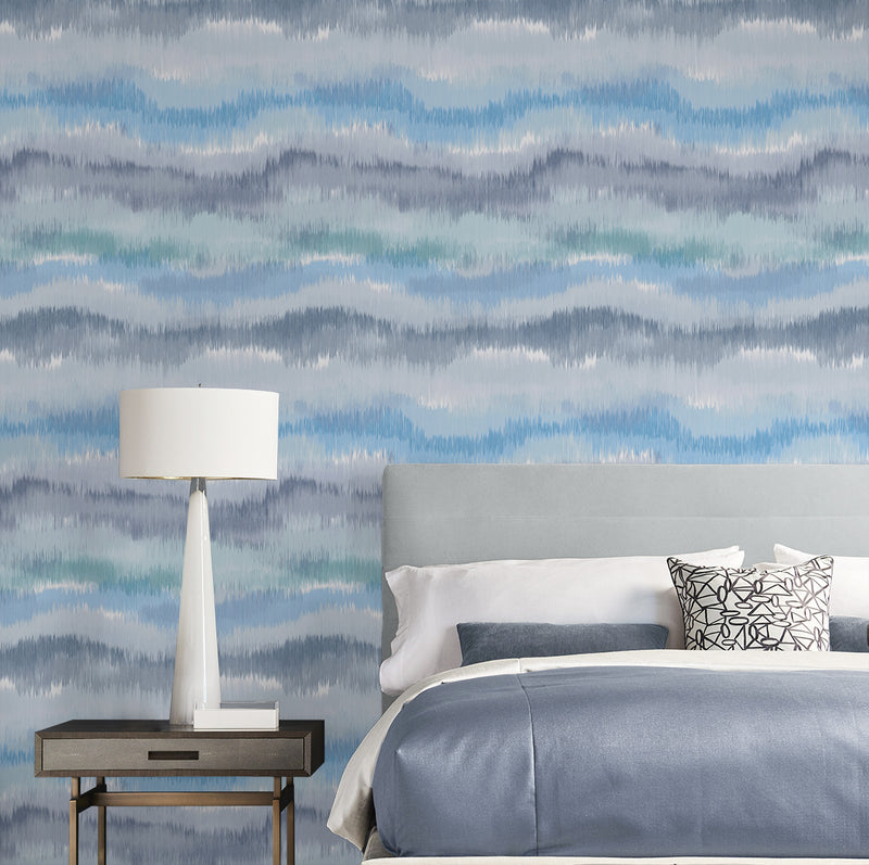 media image for Ikat Waves Wallpaper in Lakeside by Lillian August 211