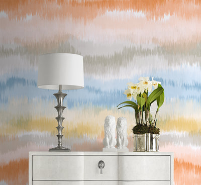 product image for Ikat Waves Wallpaper in Sunset by Lillian August 29