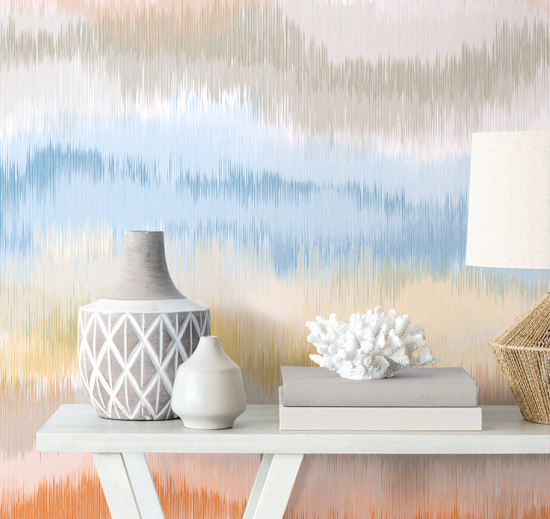 media image for Ikat Waves Wallpaper in Sunset by Lillian August 229