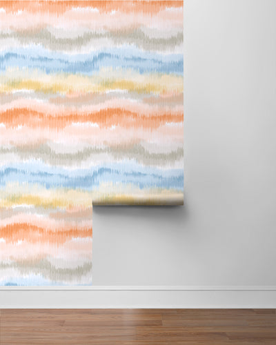 product image for Ikat Waves Wallpaper in Sunset by Lillian August 1