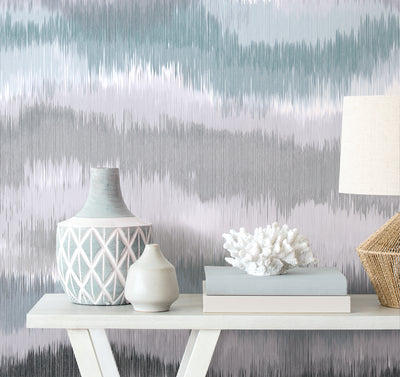 product image for Ikat Waves Wallpaper in Morning Fog by Lillian August 78