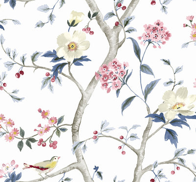 product image for Sparrow Haven Wallpaper in Riviera Blue & Berry 64