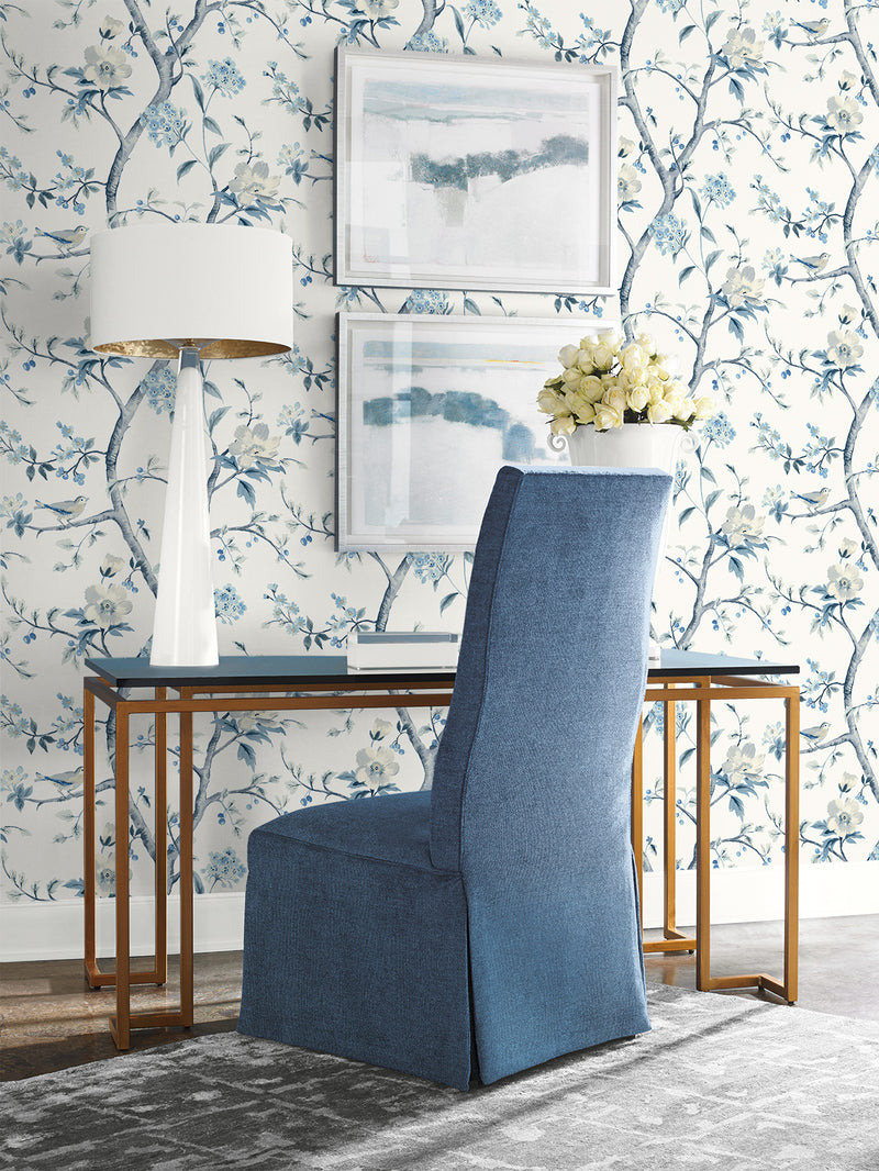 media image for Sparrow Haven Wallpaper in Breezy Blue 282