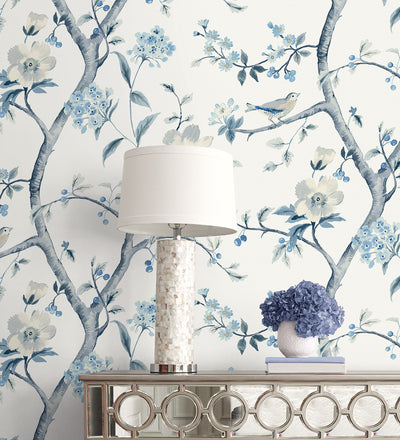 product image for Sparrow Haven Wallpaper in Breezy Blue 32
