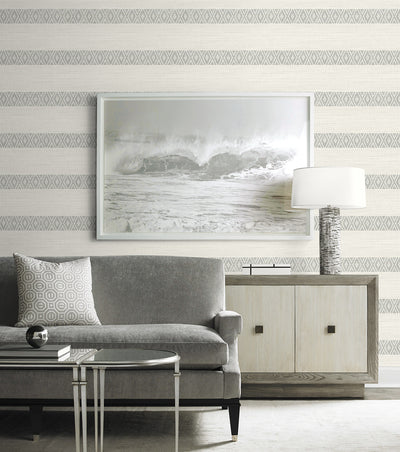 product image for Alani Geo Stripe Wallpaper in Fog 22