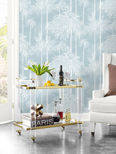 product image for Palm Grove Wallpaper in Hampton Blue 3