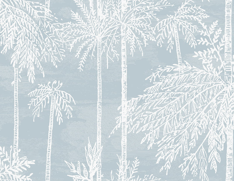 media image for Palm Grove Wallpaper in Hampton Blue 267