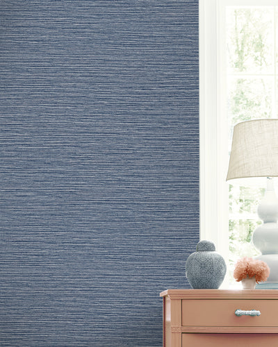 product image for Tiger Island Faux Sisal Wallpaper in Denim Blue 4