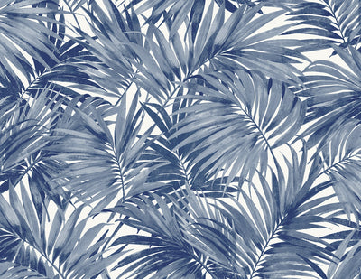 product image of Cordelia Tossed Palms Wallpaper in Pacific Blue 547