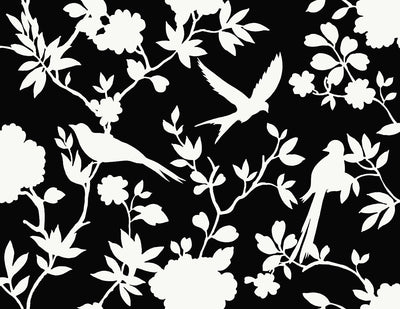 product image of Kauai Bird Toile Wallpaper in Inkwell 520