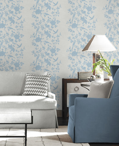 product image for Aloha Bird Trail Wallpaper in Maya Blue 74