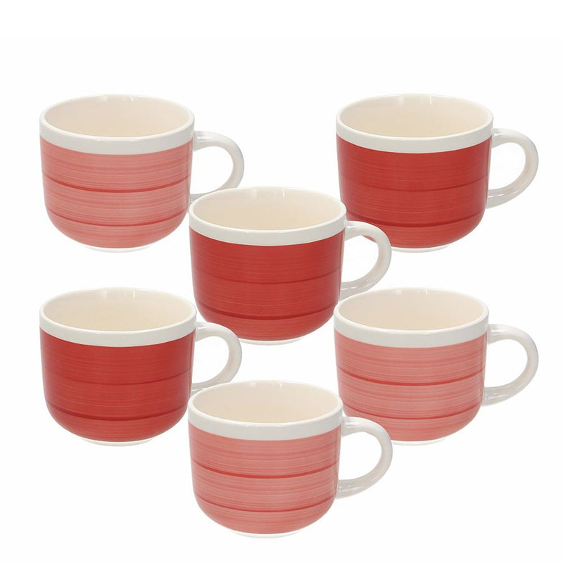 media image for pompei red breakfast porcelain mugs set of 6 by tognana lo11735m149 1 218