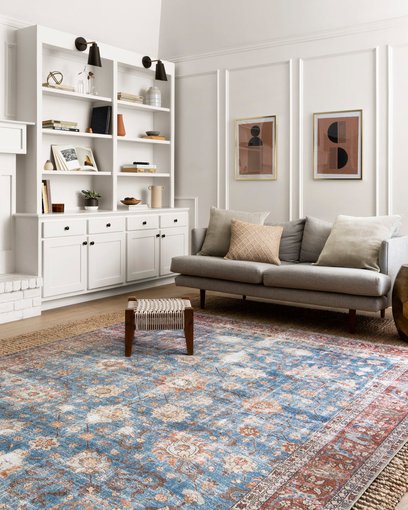media image for Loren Rug in Blue & Brick by Loloi 210