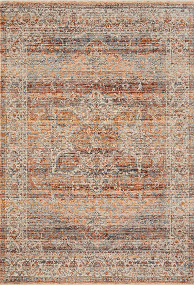 product image for Lourdes Rug in Tangerine / Ocean by Loloi 17