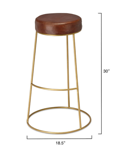 product image for Henry Round Leather Bar Stool 7 60