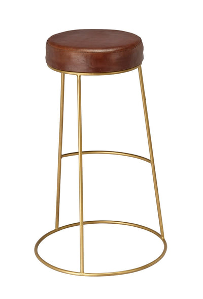 product image for Henry Round Leather Bar Stool 5 95
