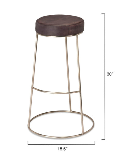 product image for Henry Round Leather Bar Stool 8 60
