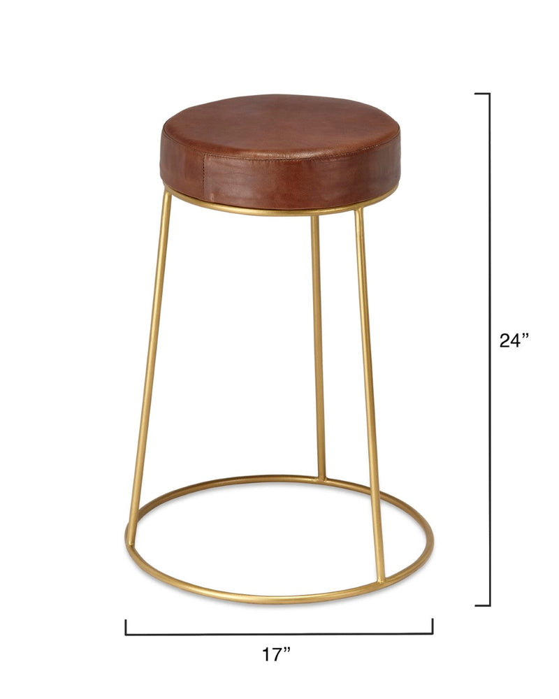 media image for Henry Round Leather Counter Stool 8 271