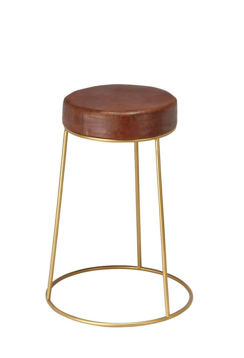 media image for Henry Round Leather Counter Stool 1 241