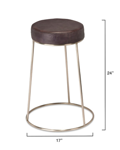 product image for Henry Round Leather Counter Stool 9 2