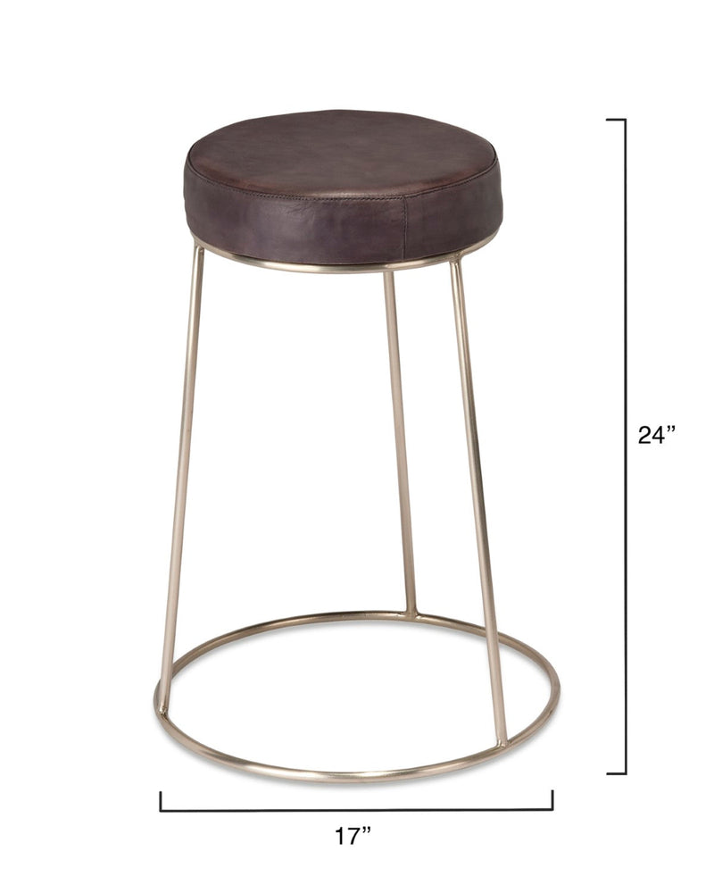 media image for Henry Round Leather Counter Stool 9 232