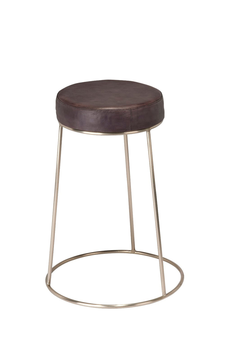 media image for Henry Round Leather Counter Stool 2 270