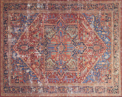 product image for lucca power loomed red blue rug by magnolia home by joanna gaines lucclf 09rebb160s 1 15