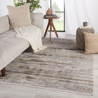 product image for Denman Abstract Rug in Gray & Gold 1