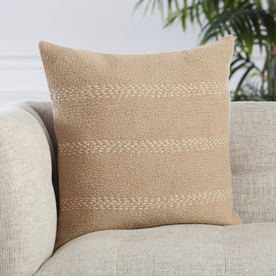 product image for Trenton Stripes Pillow in Taupe & Cream by Jaipur Living 27