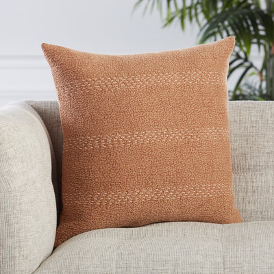 product image for Trenton Stripes Pillow in Terracotta & Beige by Jaipur Living 46