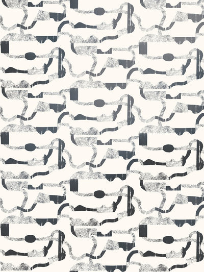 product image for La Strada Wallpaper in Gunmetal and Cream by Thatcher Studio 34