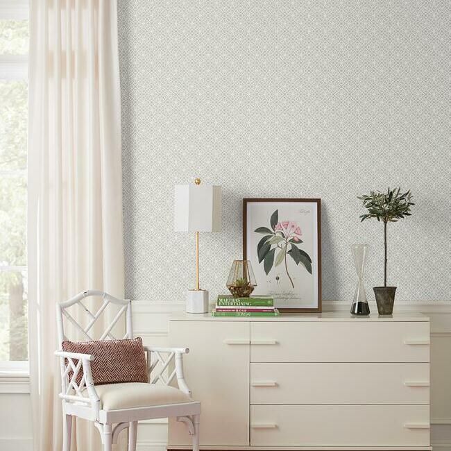 media image for Lacey Circle Geo Wallpaper in Grey from the Silhouettes Collection by York Wallcoverings 220