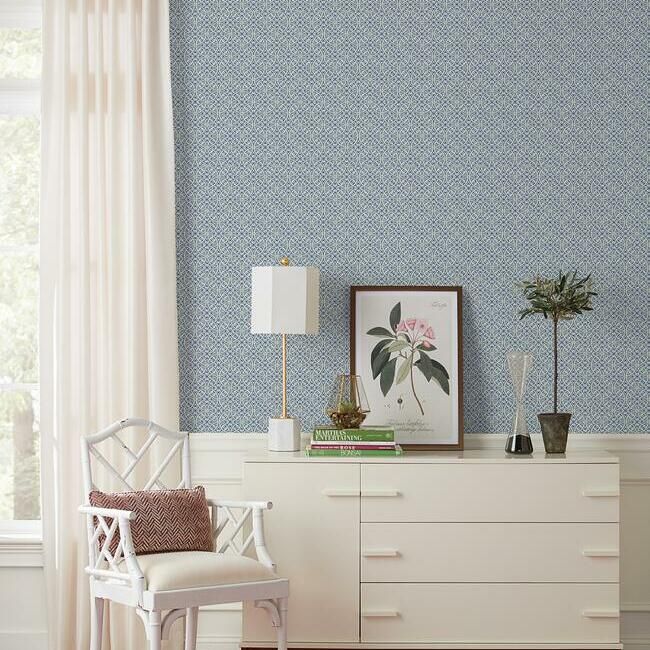 media image for Lacey Circle Geo Wallpaper in Navy from the Silhouettes Collection by York Wallcoverings 296